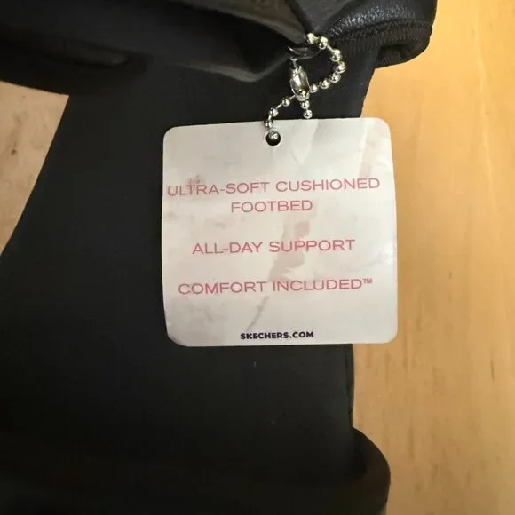 New Women's Skechers Luxe Foam Black Comfort Sandals Size 10 Relaxed Step - Picture 7 of 15